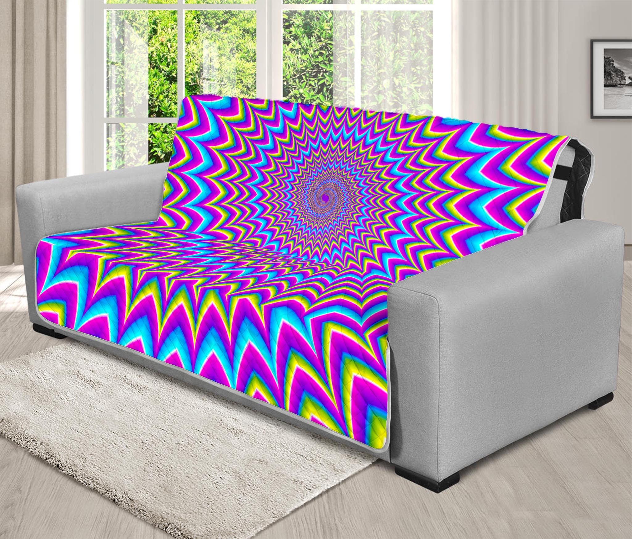 Dizzy Spiral Moving Optical Illusion Futon Protector