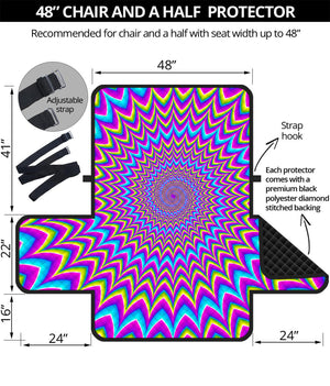 Dizzy Spiral Moving Optical Illusion Half Sofa Protector