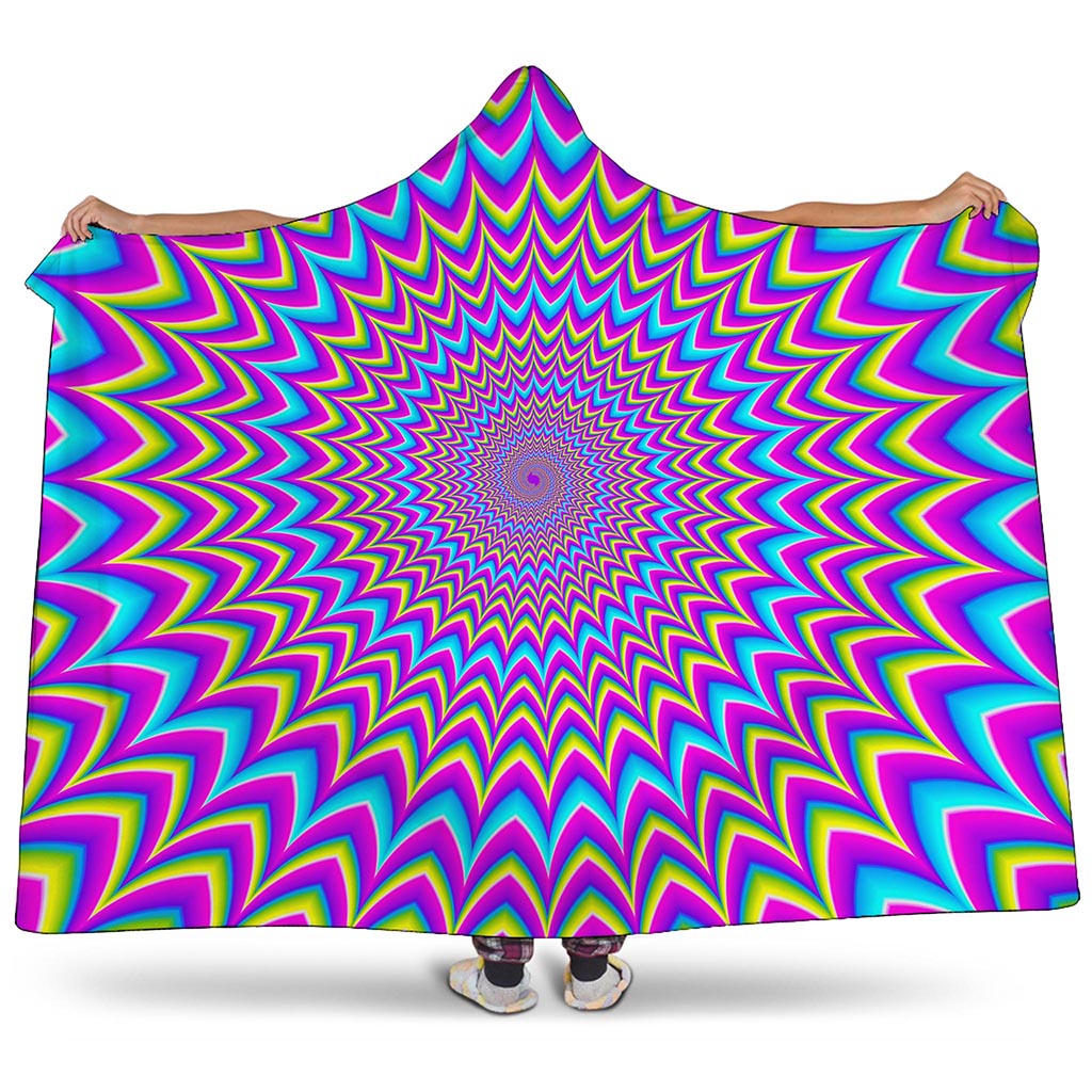 Dizzy Spiral Moving Optical Illusion Hooded Blanket