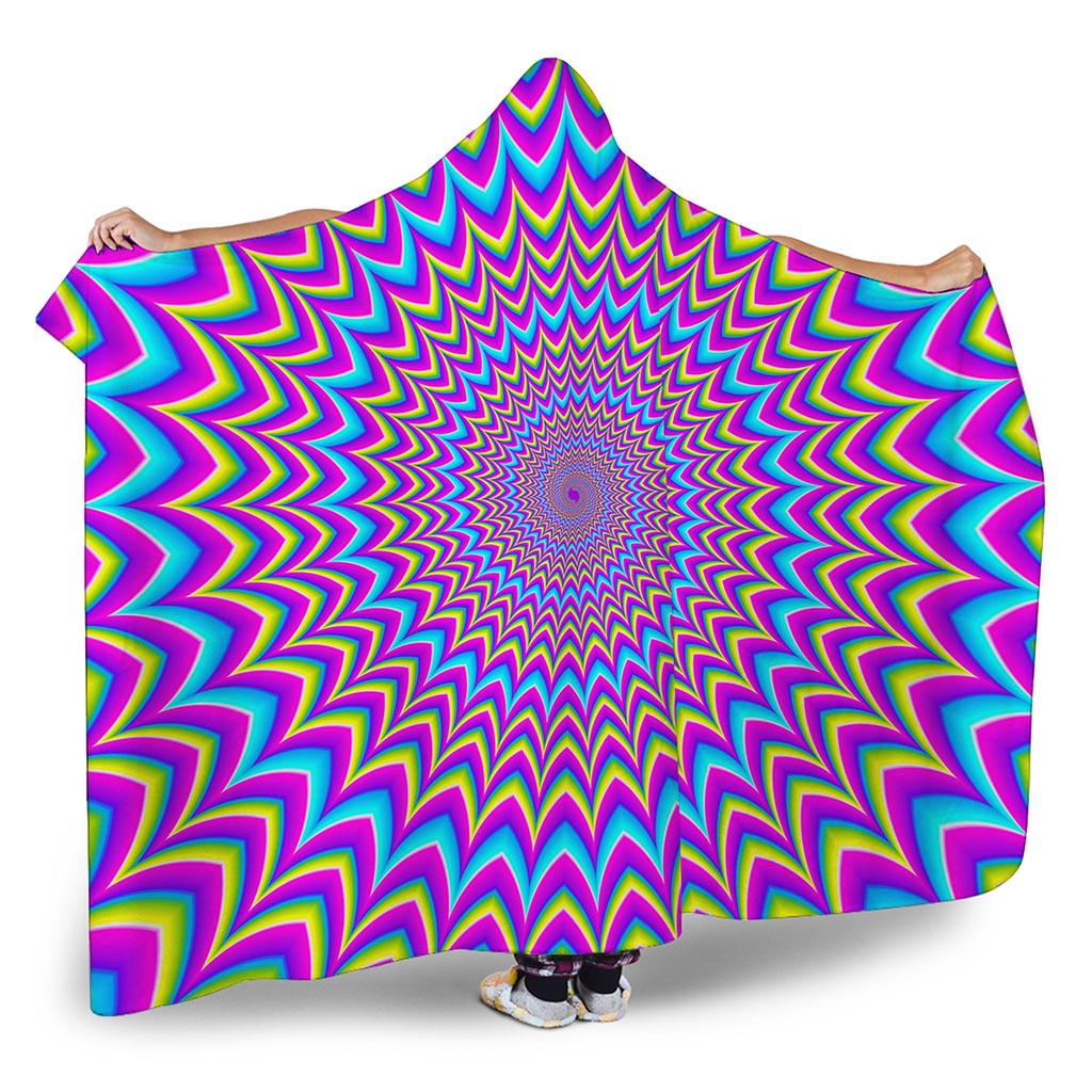 Dizzy Spiral Moving Optical Illusion Hooded Blanket