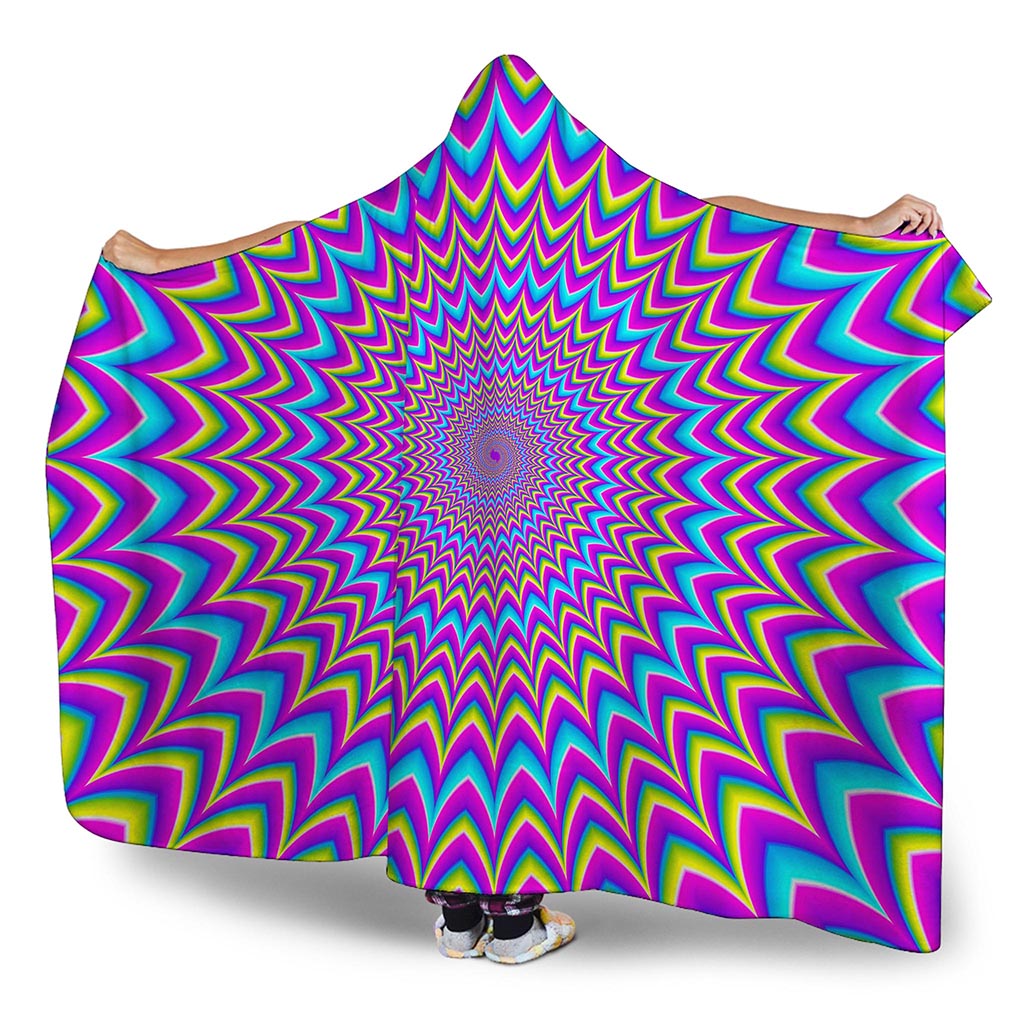 Dizzy Spiral Moving Optical Illusion Hooded Blanket