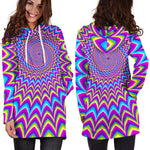 Dizzy Spiral Moving Optical Illusion Hoodie Dress GearFrost