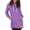 Dizzy Spiral Moving Optical Illusion Hoodie Dress GearFrost