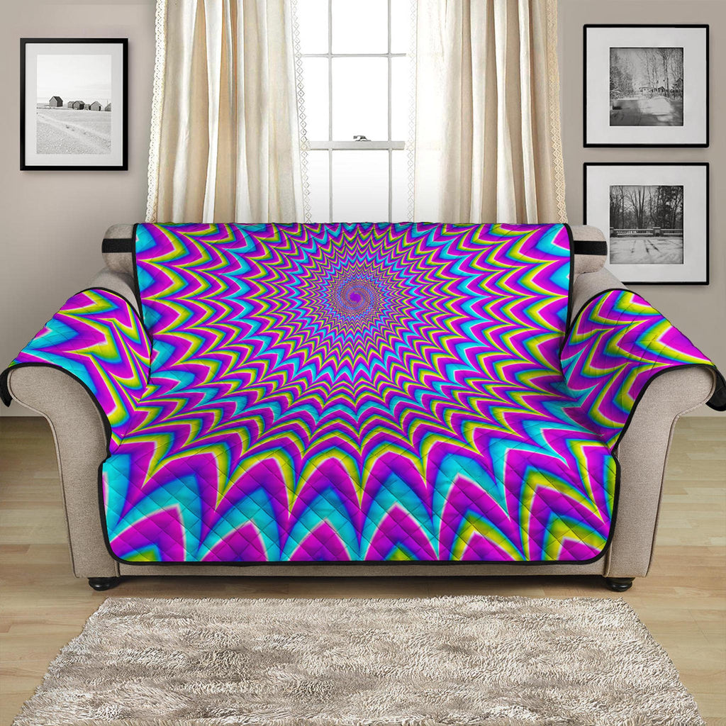 Dizzy Spiral Moving Optical Illusion Loveseat Protector