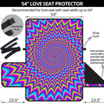 Dizzy Spiral Moving Optical Illusion Loveseat Protector