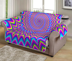 Dizzy Spiral Moving Optical Illusion Loveseat Protector