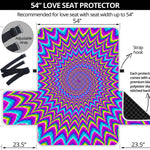 Dizzy Spiral Moving Optical Illusion Loveseat Protector