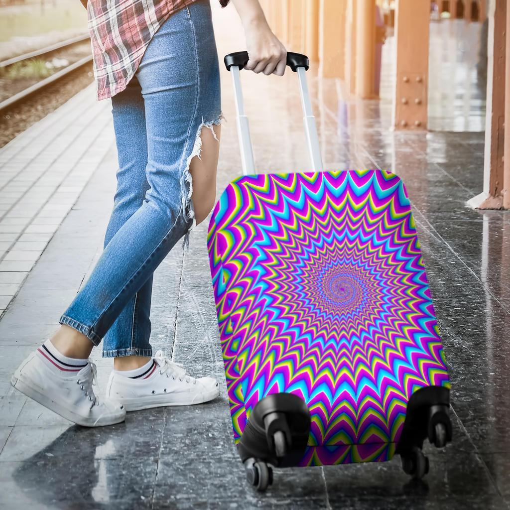 Dizzy Spiral Moving Optical Illusion Luggage Cover GearFrost