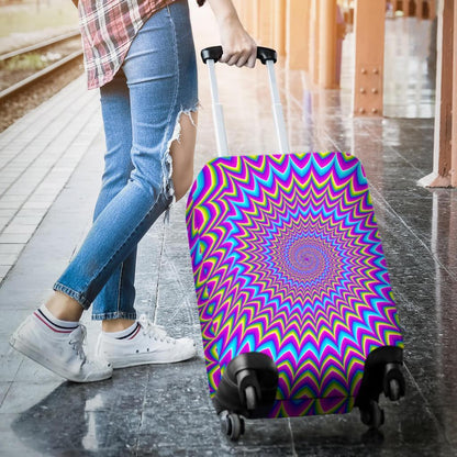 Dizzy Spiral Moving Optical Illusion Luggage Cover GearFrost