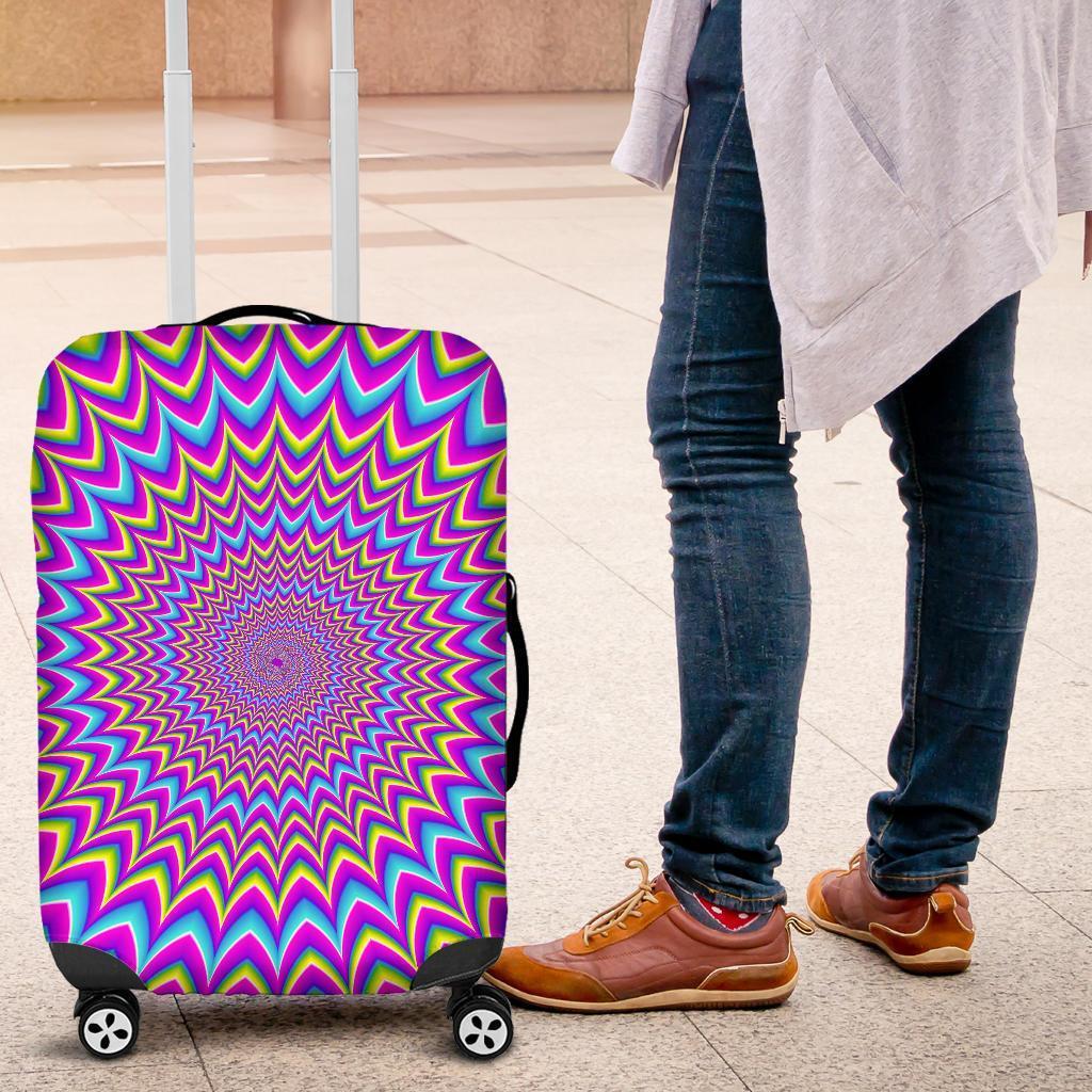 Dizzy Spiral Moving Optical Illusion Luggage Cover GearFrost