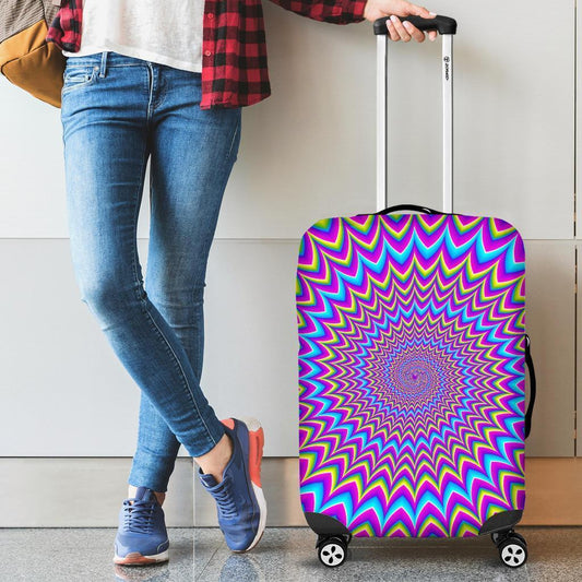 Dizzy Spiral Moving Optical Illusion Luggage Cover GearFrost