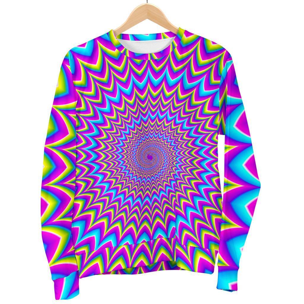 Dizzy Spiral Moving Optical Illusion Men's Crewneck Sweatshirt GearFrost