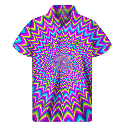 Dizzy Spiral Moving Optical Illusion Men's Short Sleeve Shirt