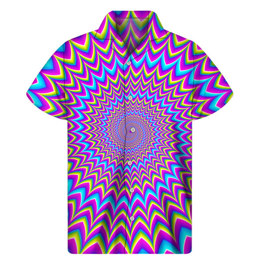Dizzy Spiral Moving Optical Illusion Men's Short Sleeve Shirt
