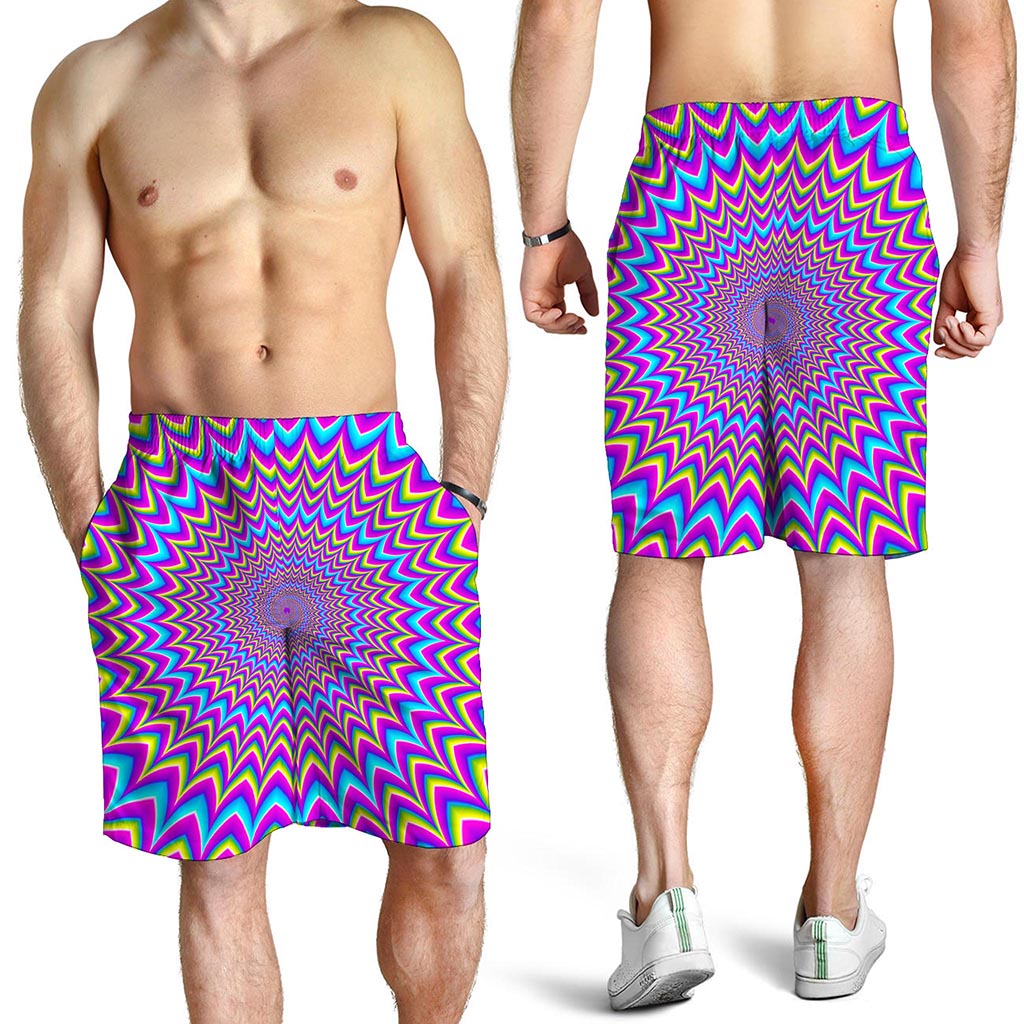 Dizzy Spiral Moving Optical Illusion Men's Shorts