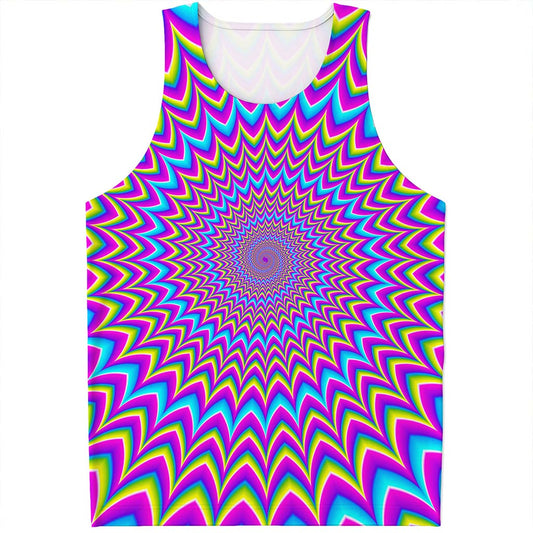 Dizzy Spiral Moving Optical Illusion Men's Tank Top