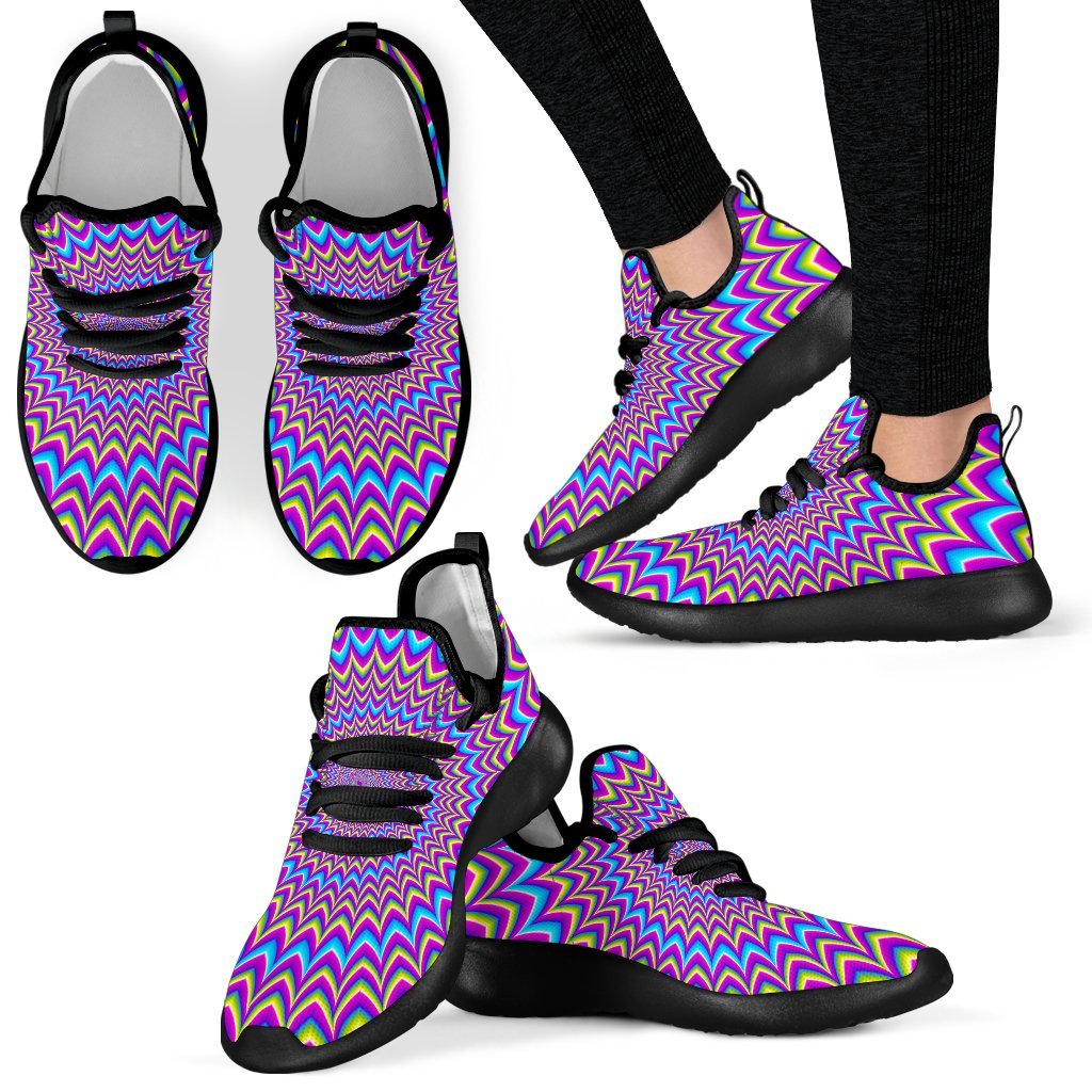 Dizzy Spiral Moving Optical Illusion Mesh Knit Shoes GearFrost