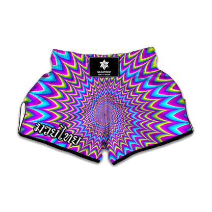 Dizzy Spiral Moving Optical Illusion Muay Thai Boxing Shorts