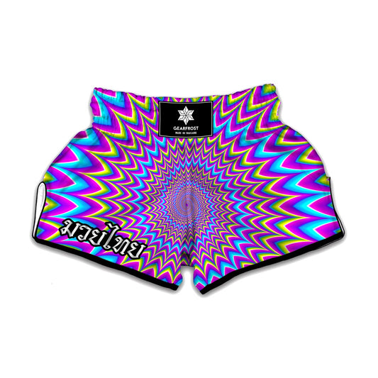 Dizzy Spiral Moving Optical Illusion Muay Thai Boxing Shorts