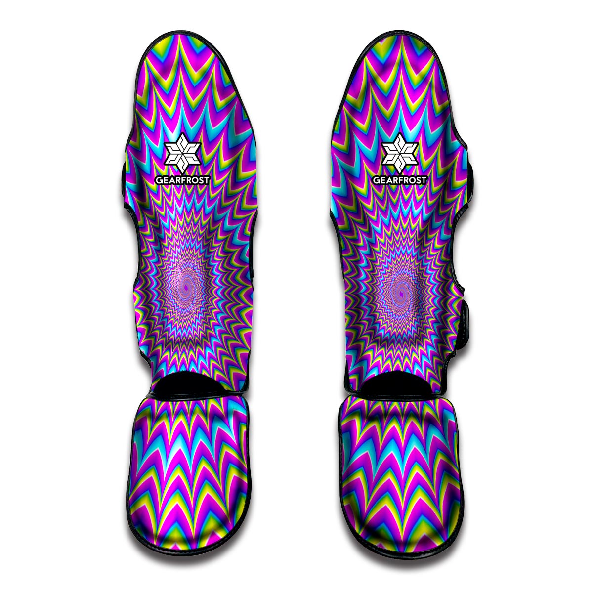 Dizzy Spiral Moving Optical Illusion Muay Thai Shin Guard