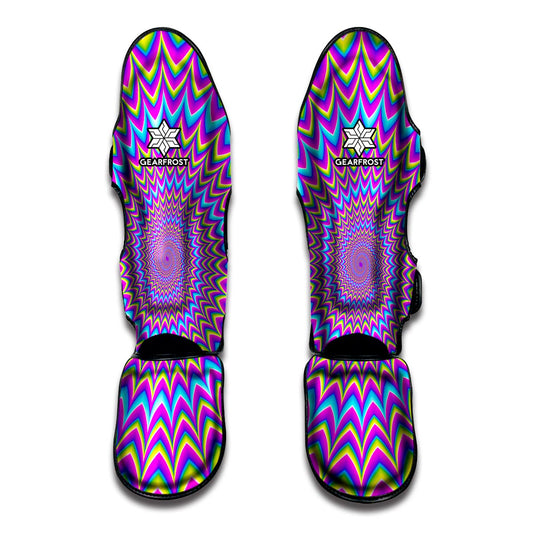 Dizzy Spiral Moving Optical Illusion Muay Thai Shin Guard