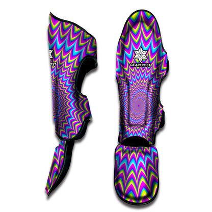 Dizzy Spiral Moving Optical Illusion Muay Thai Shin Guard