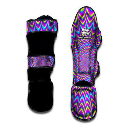 Dizzy Spiral Moving Optical Illusion Muay Thai Shin Guard