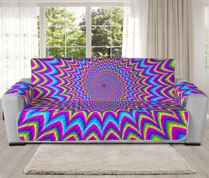 Dizzy Spiral Moving Optical Illusion Oversized Sofa Protector