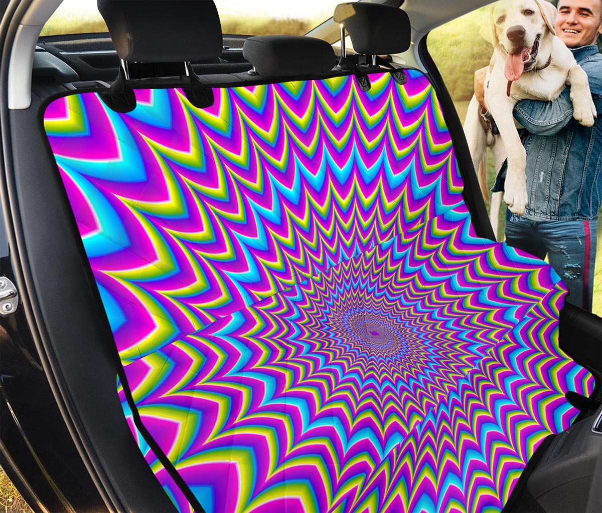 Dizzy Spiral Moving Optical Illusion Pet Car Back Seat Cover