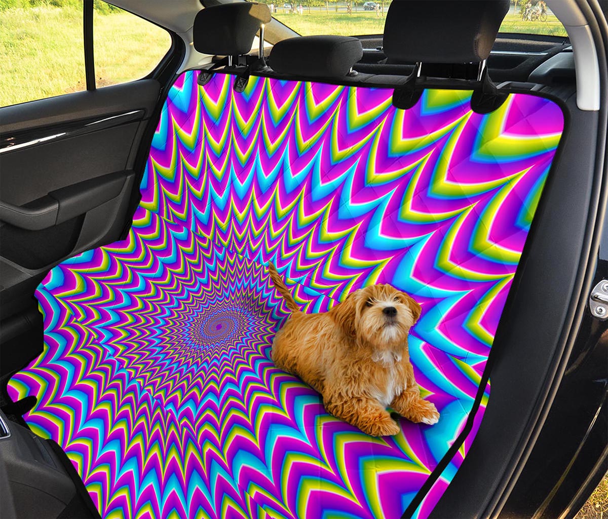 Dizzy Spiral Moving Optical Illusion Pet Car Back Seat Cover