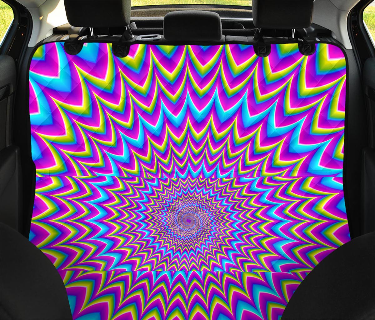 Dizzy Spiral Moving Optical Illusion Pet Car Back Seat Cover