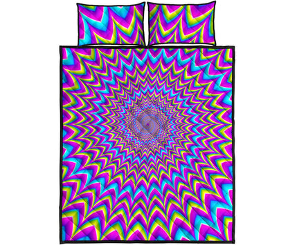 Dizzy Spiral Moving Optical Illusion Quilt Bed Set