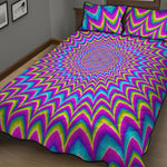 Dizzy Spiral Moving Optical Illusion Quilt Bed Set