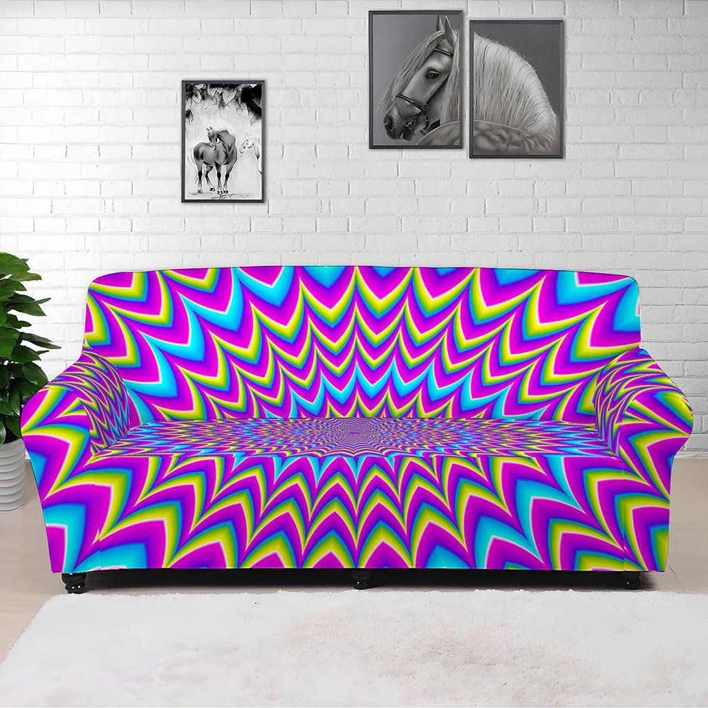 Dizzy Spiral Moving Optical Illusion Sofa Cover