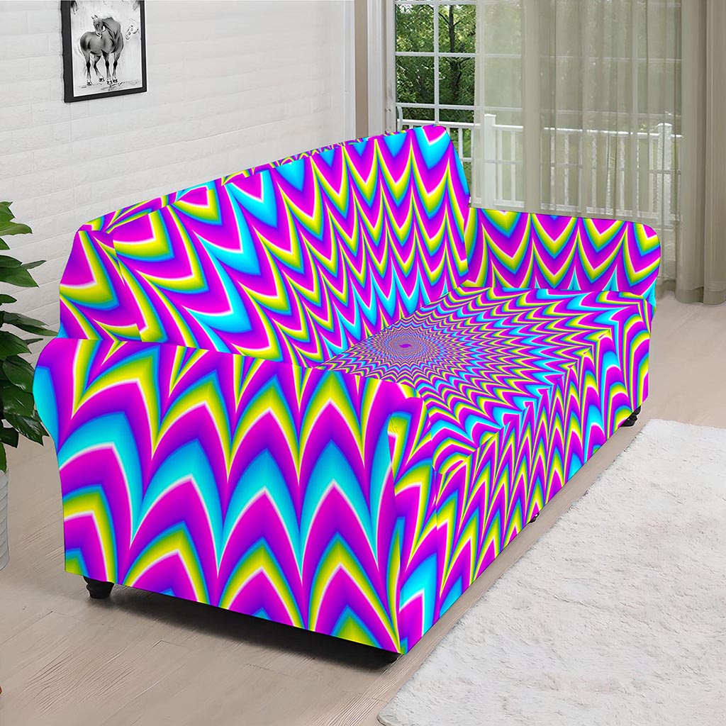 Dizzy Spiral Moving Optical Illusion Sofa Cover