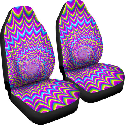 Dizzy Spiral Moving Optical Illusion Universal Fit Car Seat Covers