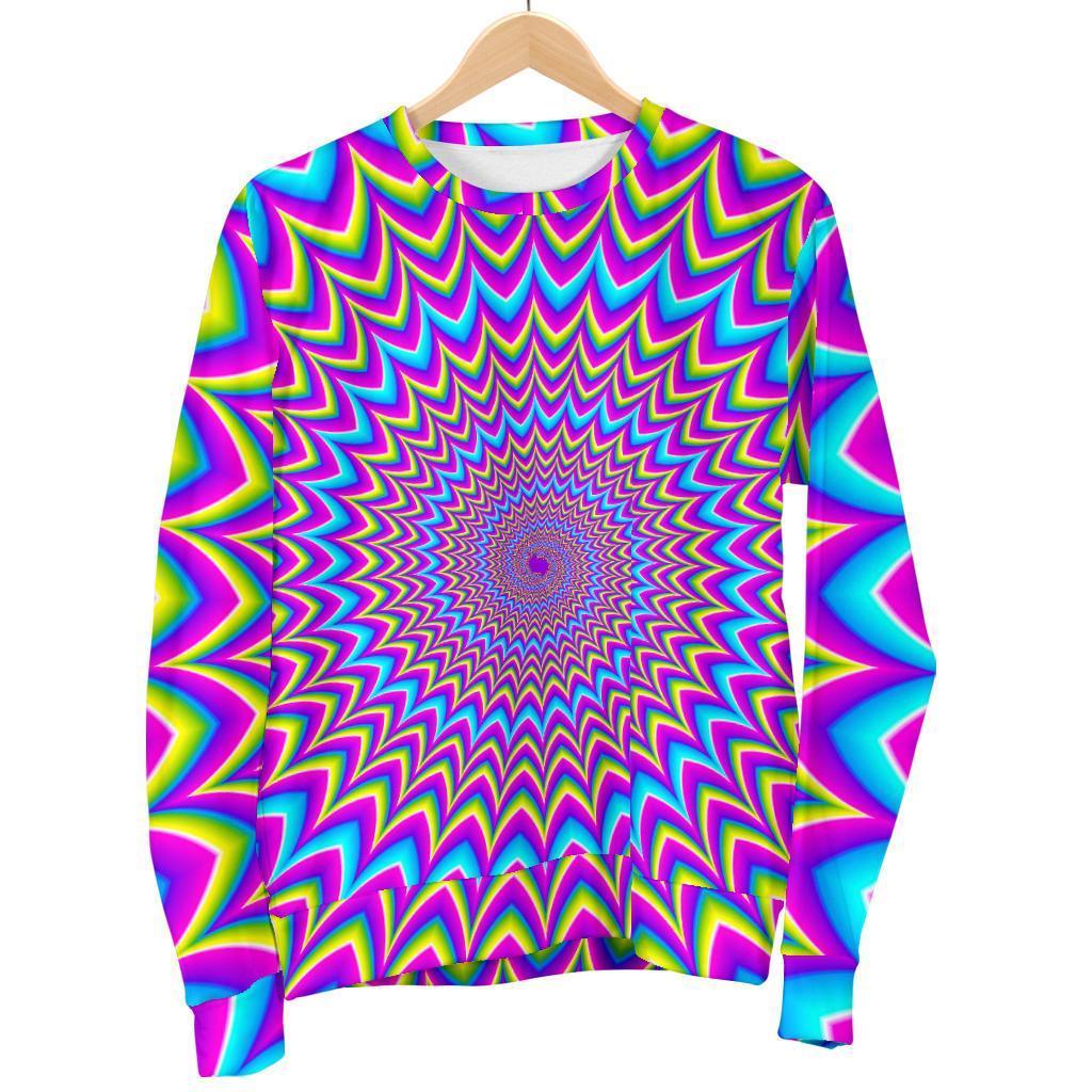 Dizzy Spiral Moving Optical Illusion Women's Crewneck Sweatshirt GearFrost
