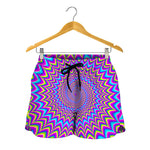 Dizzy Spiral Moving Optical Illusion Women's Shorts