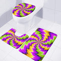 Dizzy Vortex Moving Optical Illusion 3 Piece Bath Mat Set
