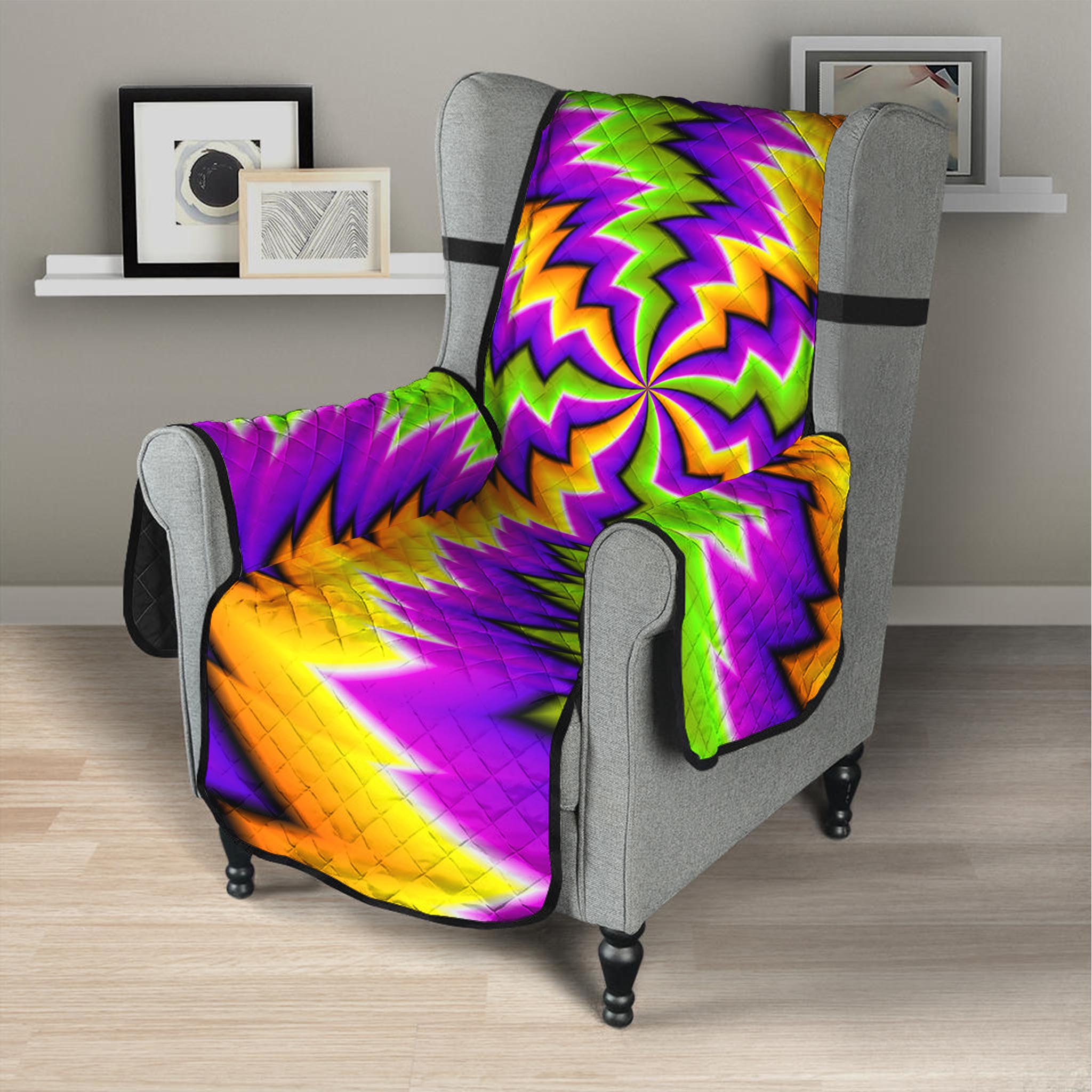 Dizzy Vortex Moving Optical Illusion Armchair Protector