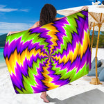 Dizzy Vortex Moving Optical Illusion Beach Sarong Wrap