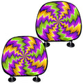 Dizzy Vortex Moving Optical Illusion Car Headrest Covers