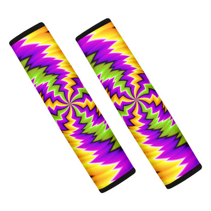 Dizzy Vortex Moving Optical Illusion Car Seat Belt Covers