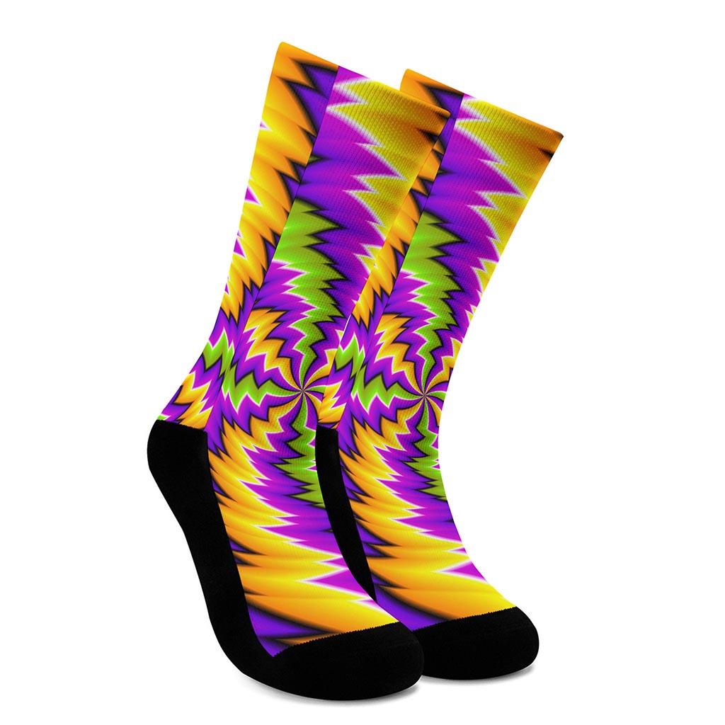 Dizzy Vortex Moving Optical Illusion Crew Socks