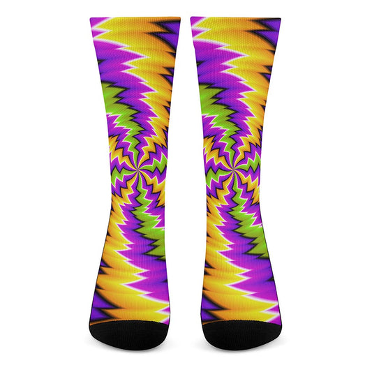 Dizzy Vortex Moving Optical Illusion Crew Socks
