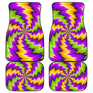 Dizzy Vortex Moving Optical Illusion Front and Back Car Floor Mats