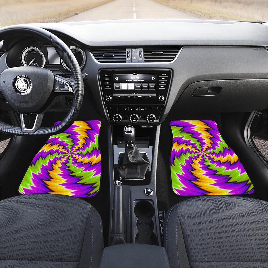 Dizzy Vortex Moving Optical Illusion Front and Back Car Floor Mats