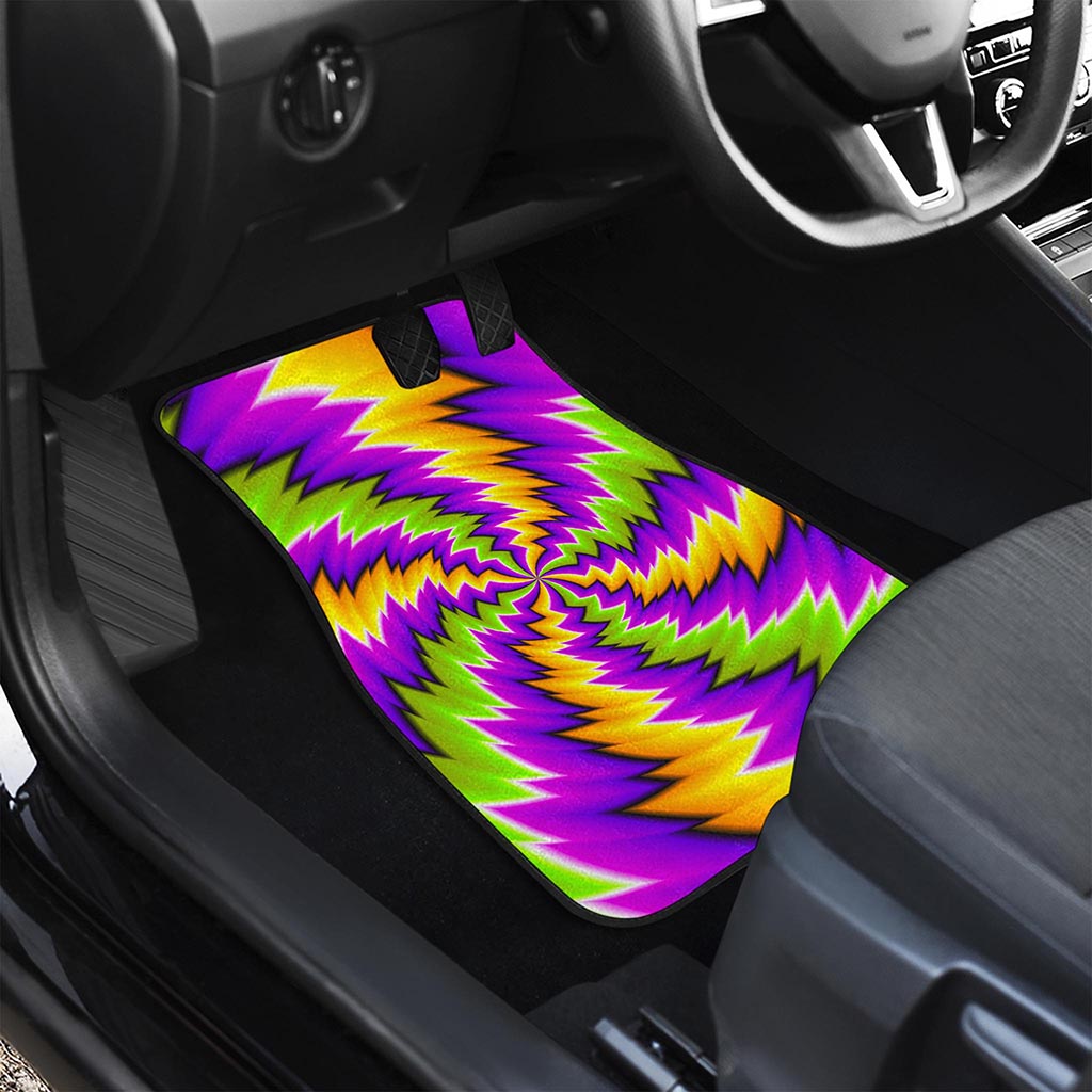 Dizzy Vortex Moving Optical Illusion Front and Back Car Floor Mats