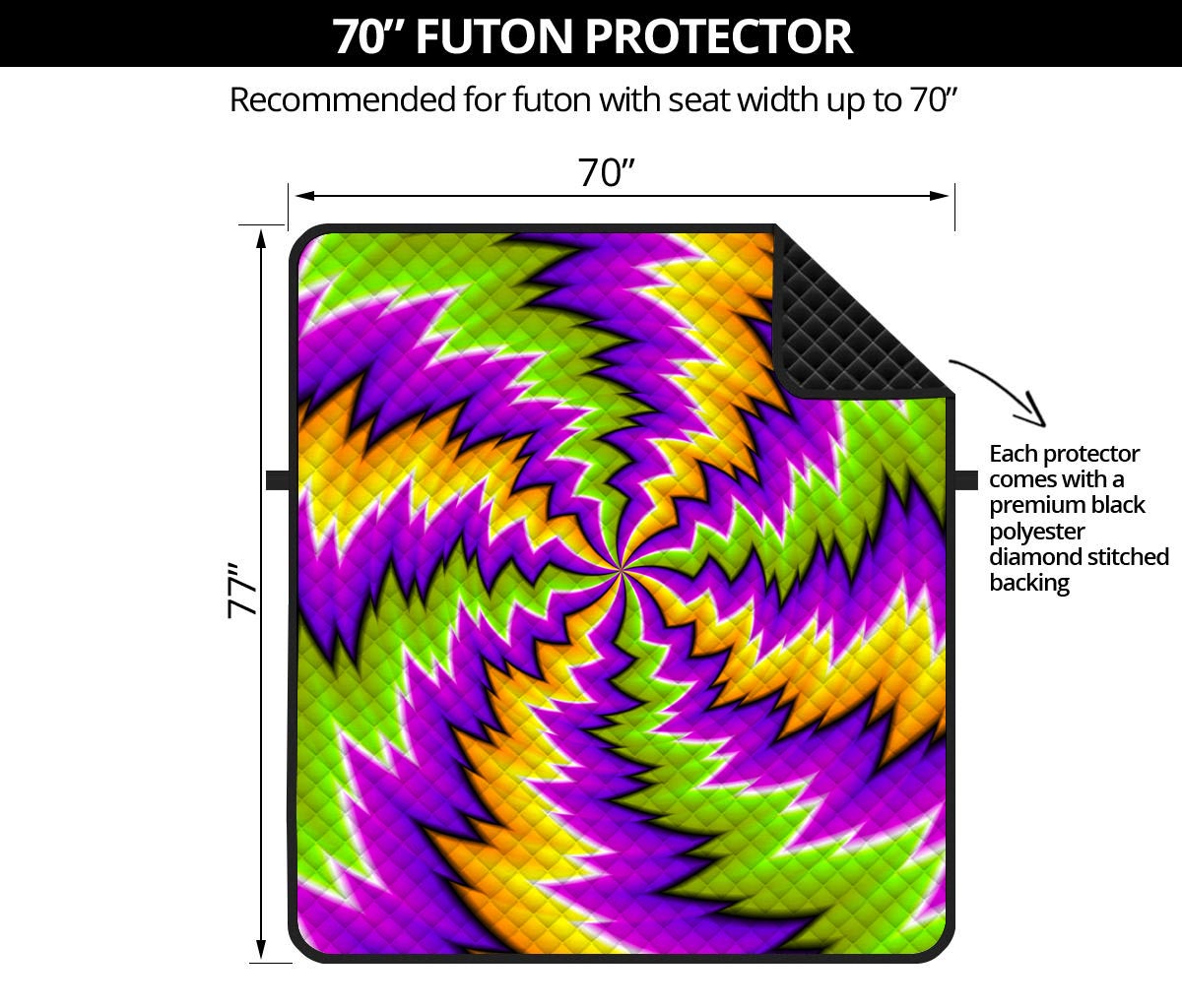 Dizzy Vortex Moving Optical Illusion Futon Protector