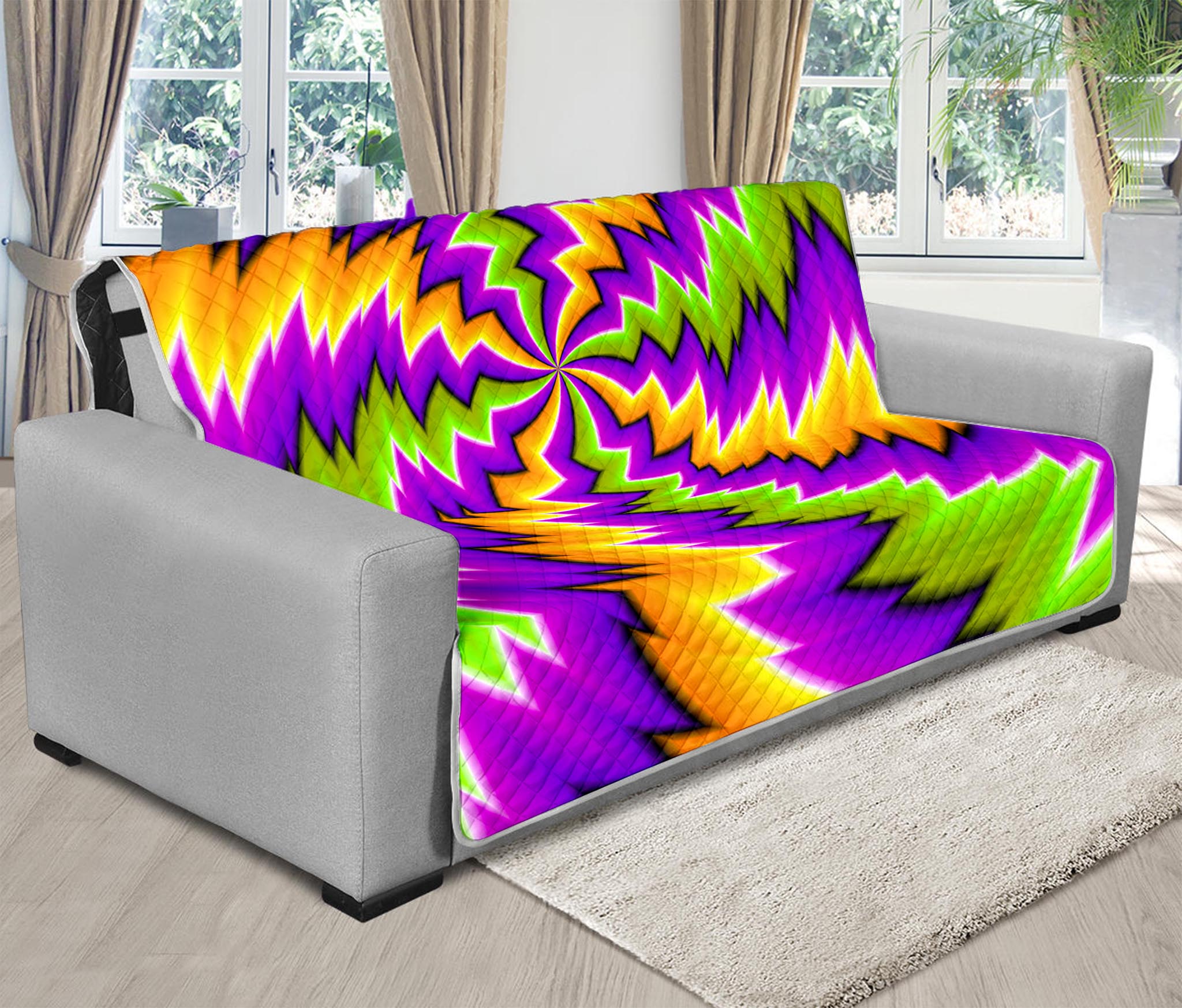 Dizzy Vortex Moving Optical Illusion Futon Protector